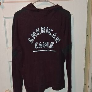 American Eagle Outfitters Women's Dark Red Hoodie